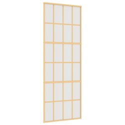 Porte coulissante doré 76x205 cm verre ESG dépoli et aluminium 551691551691