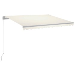 Auvent manuel rétractable avec LED 300x250 cm Crème 551695551695