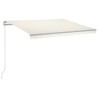 Auvent manuel rétractable avec LED 300x250 cm Crème 551695551695