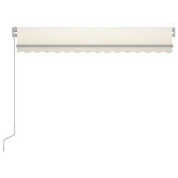 Auvent manuel rétractable avec LED 300x250 cm Crème 551695551695