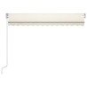 Auvent manuel rétractable avec LED 300x250 cm Crème 551695551695