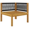Banc de jardin 2 places avec coussins en bois d'acacia et corde 551697551697