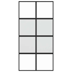 Porte coulissante noir 102,5x205 cm verre trempé aluminium 551707551707