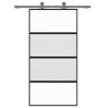 Porte coulissante noir 102,5x205 cm verre trempé aluminium 551709551709
