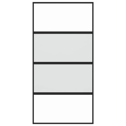 Porte coulissante noir 102,5x205 cm verre trempé aluminium 551709551709