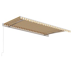 Auvent rétractable automatique 450x300 cm Jaune et blanc 551712551712
