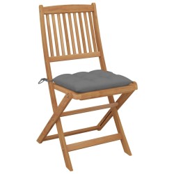 Chaises pliables de jardin lot de 6 avec coussins Bois d'acacia 551730551730