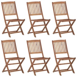 Chaises pliables de jardin lot de 6 avec coussins Bois d'acacia 551745551745