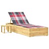 Chaise longue de jardin avec table et coussin Pin imprégné 551759551759
