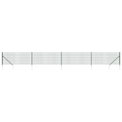 Clôture en treillis métallique et piquet d'ancrage vert 1x10m 551761551761