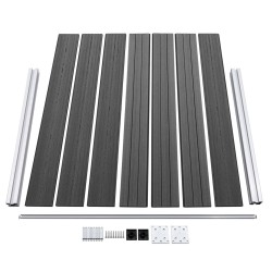 Ensemble de panneau de clôture WPC 353x146 cm Noir   551794551794
