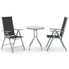 Ensemble de bistro 3 pcs aluminium et textilène argenté 551797551797