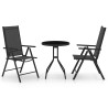 Mobilier de bistro 3 pcs Aluminium et textilène Noir 551798551798