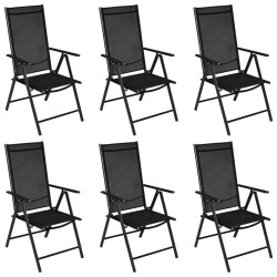 Ensemble à manger de jardin 7 pcs aluminium noir 551799551799