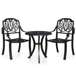 Ensemble de bistro 3 pcs Aluminium coulé Noir 551802551802