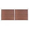 Ensemble de panneau de clôture WPC 353x146 cm Marron   551808551808