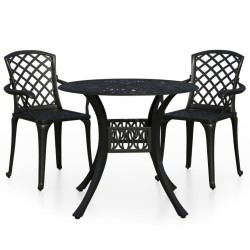 Ensemble de bistro 3 pcs Aluminium coulé Noir 551824551824