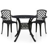 Ensemble de bistro 3 pcs Aluminium coulé Noir 551824551824