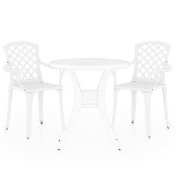 Ensemble de bistro 3 pcs Aluminium coulé Blanc 551834551834