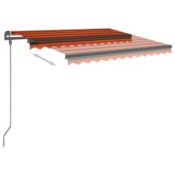 Auvent rétractable automatique poteaux 3,5x2,5 m Orange marron 551841551841