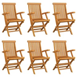 Chaises pliables de jardin lot de 6 Bois de teck solide 551851551851