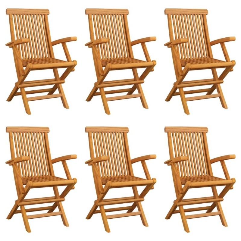Chaises pliables de jardin lot de 6 Bois de teck solide 551851551851