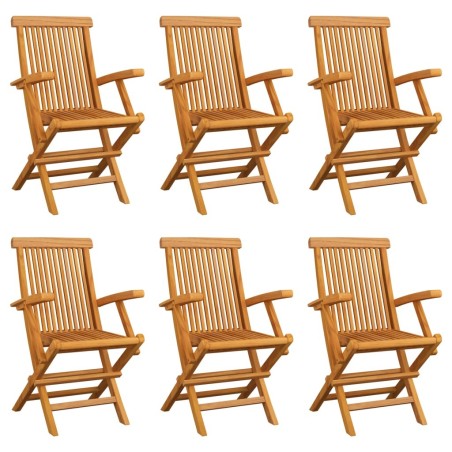 Chaises pliables de jardin lot de 6 Bois de teck solide 551851551851