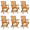Chaises pliables de jardin lot de 6 Bois de teck solide 551851551851
