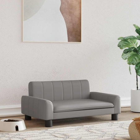 Lit pour chien gris 70x45x30 cm similicuir 551853551853