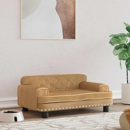 Lit pour chien marron 70x45x30 cm velours 551856551856