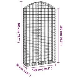 Panier de gabions arqué 100x30x180/200 cm Fer galvanisé 551877551877