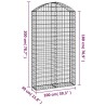 Panier de gabions arqué 100x30x180/200 cm Fer galvanisé 551877551877
