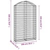 Panier de gabions arqué 100x30x160/180 cm Fer galvanisé 551878551878