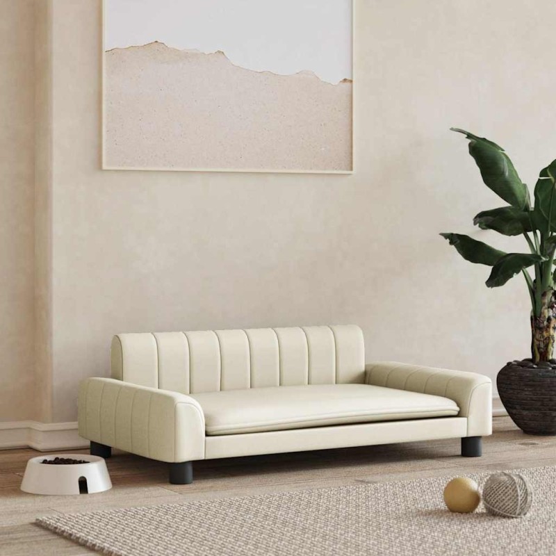 Lit pour chien crème 90x53x30 cm similicuir 551881551881