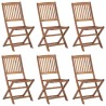 Chaises pliables de jardin lot de 6 avec coussins Bois d'acacia 551883551883