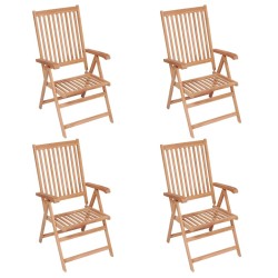 Chaises inclinables de jardin lot de 4 Bois de teck solide 551888551888