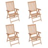 Chaises inclinables de jardin lot de 4 Bois de teck solide 551888551888
