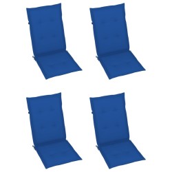 Chaises de jardin lot de 4 avec coussins bleu royal Bois teck 551892551892