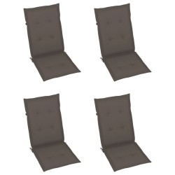 Chaises de jardin lot de 4 avec coussins taupe Bois teck solide 551894551894