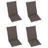 Chaises de jardin lot de 4 avec coussins taupe Bois teck solide 551894551894