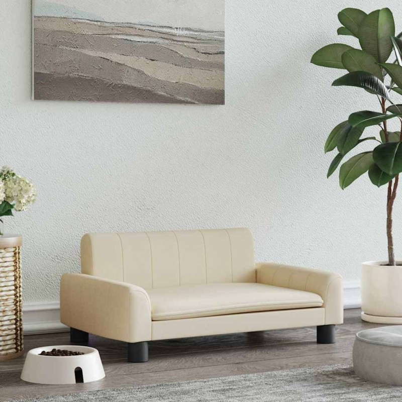 Lit pour chien crème 70x45x30 cm tissu 551895551895