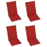 Chaises de jardin lot de 4 avec coussins rouge Bois teck massif 551898551898