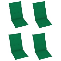 Chaises de jardin lot de 4 avec coussins vert Bois teck solide 551899551899