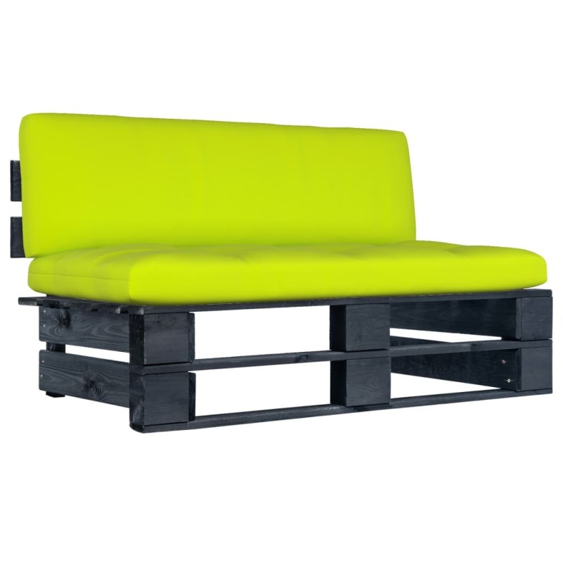 Canapé central palette de jardin noir bois de pin imprégné 551906551906