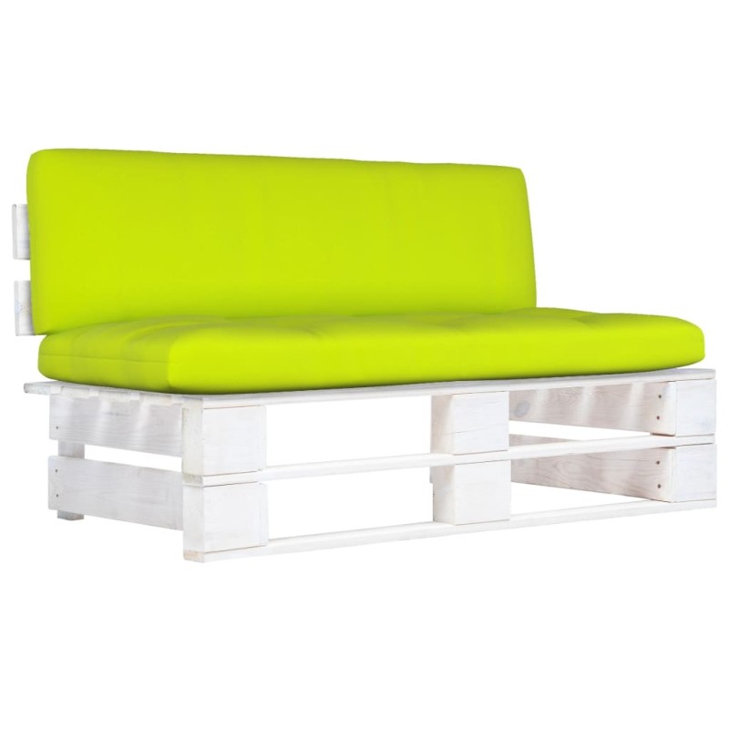 Canapé central palette de jardin Blanc Bois de pin imprégné 551908551908