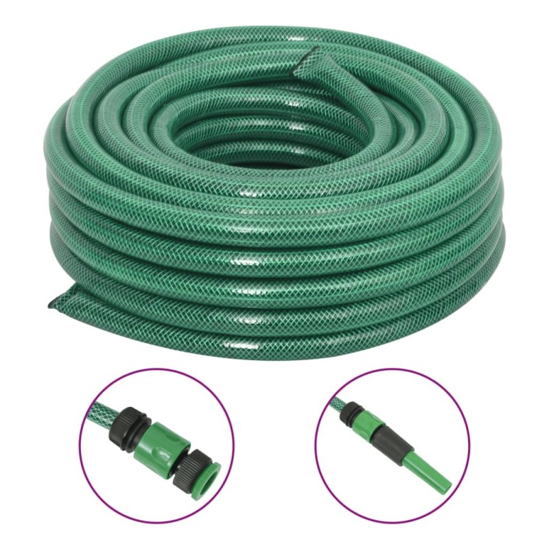 Tuyau d'arrosage avec jeu de raccords vert 0,75" 100 m PVC 551918551918