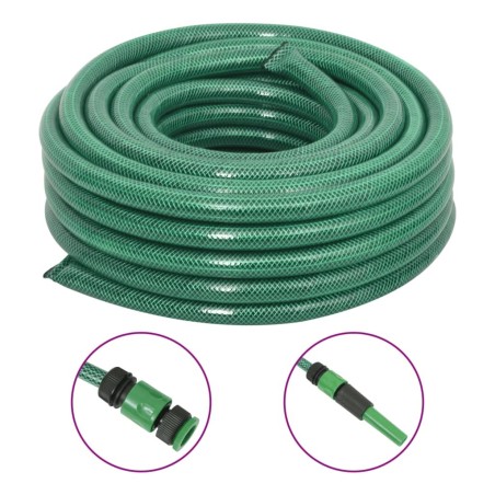 Tuyau d'arrosage avec jeu de raccords vert 0,75" 100 m PVC 551918551918