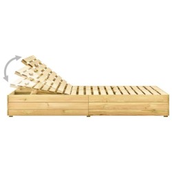 Chaise longue double et coussins gris Bois de pin imprégné 551939551939