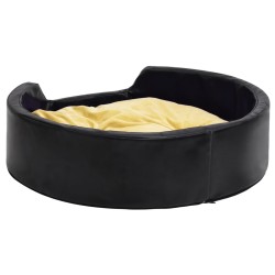 Lit pour chiens Noir et jaune 99x89x21 cm Peluche et similicuir 551941551941