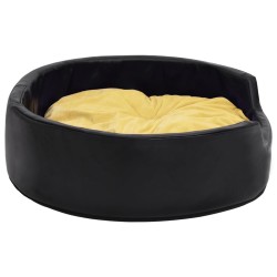 Lit pour chiens Noir et jaune 99x89x21 cm Peluche et similicuir 551941551941